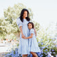 Nadine Jacquard Blue Cotton Dress