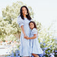 Nadine Jacquard Blue Cotton Dress