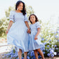 Nadine Jacquard Blue Cotton Dress
