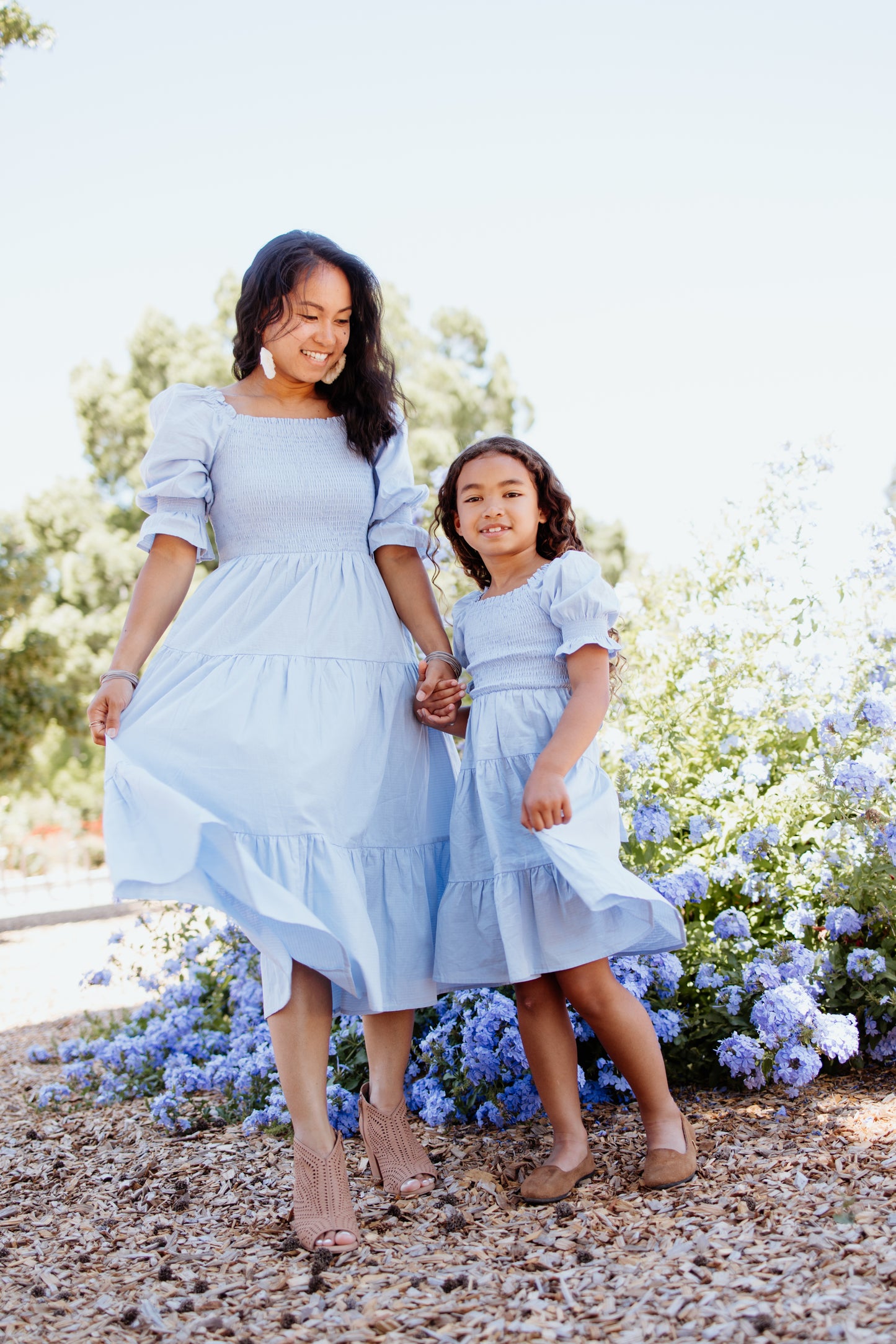 Nadine Jacquard Blue Cotton Dress