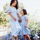 Nadine Jacquard Blue Cotton Dress