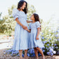 Nadine Jacquard Blue Cotton Dress