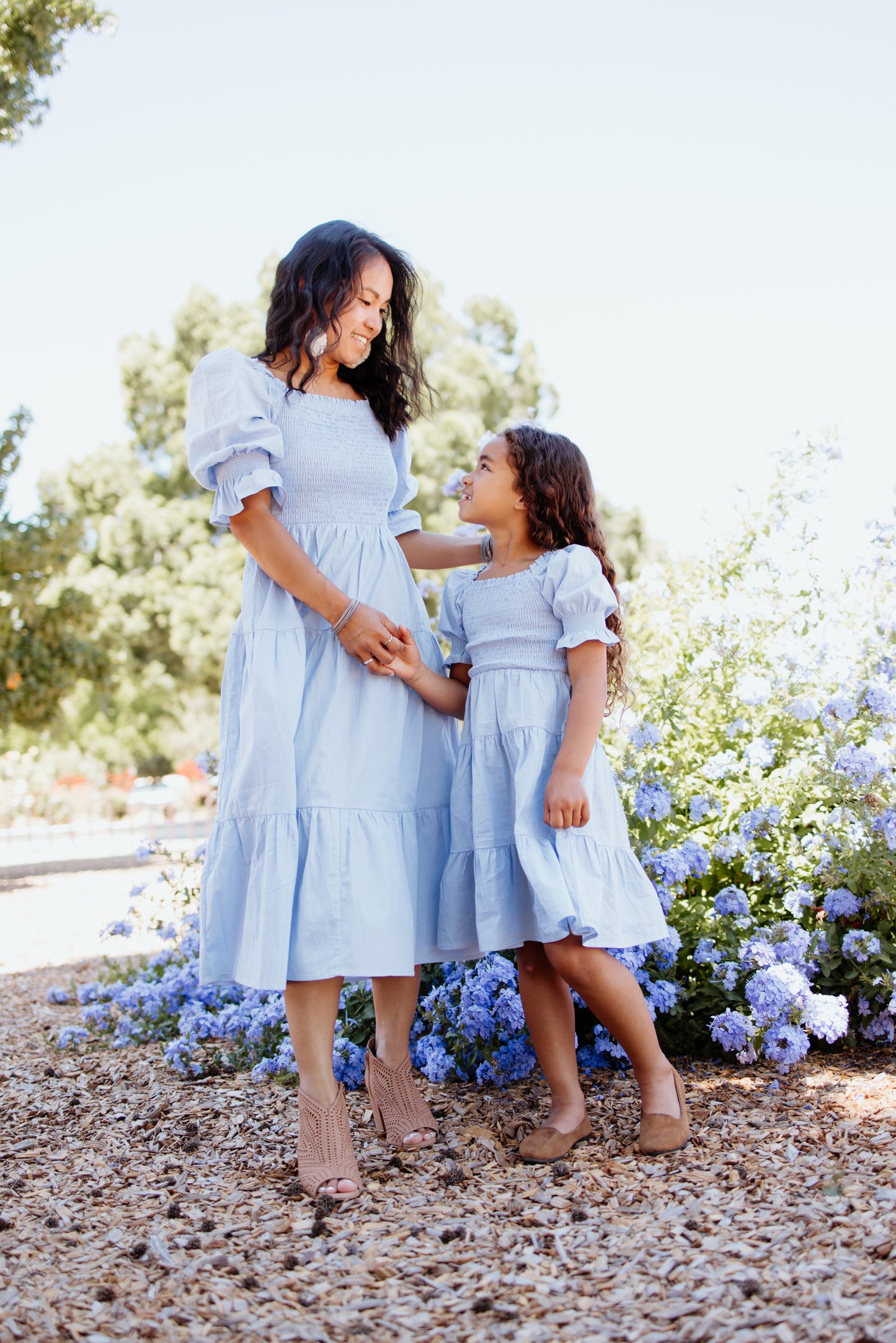 Nadine Jacquard Blue Cotton Dress