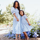 Nadine Jacquard Blue Cotton Dress