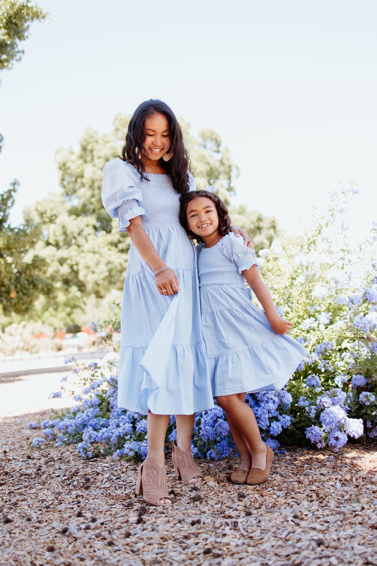 Nadine Jacquard Blue Cotton Dress