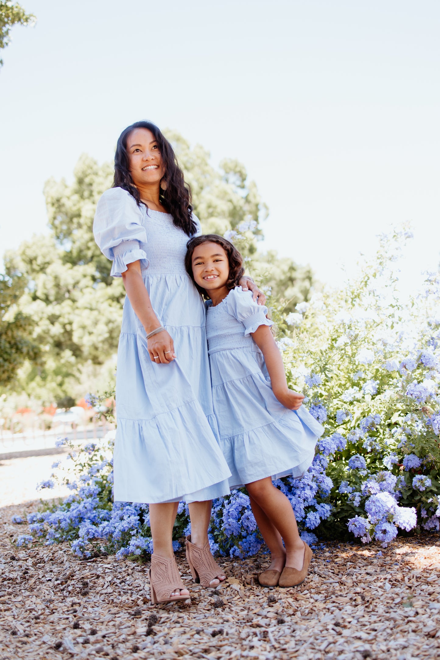 Nadine Jacquard Blue Cotton Dress