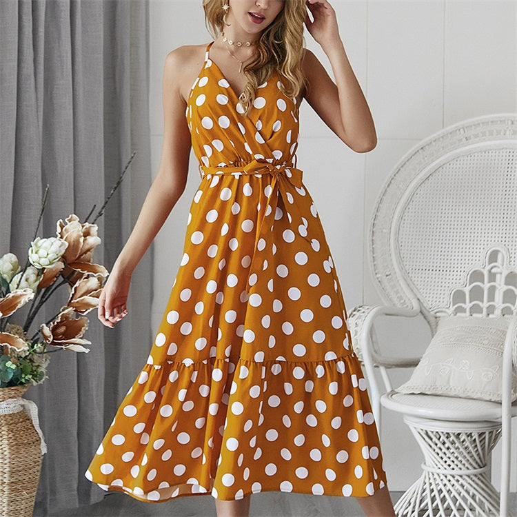 AMELLY POLKA DOT MIDI DRESS