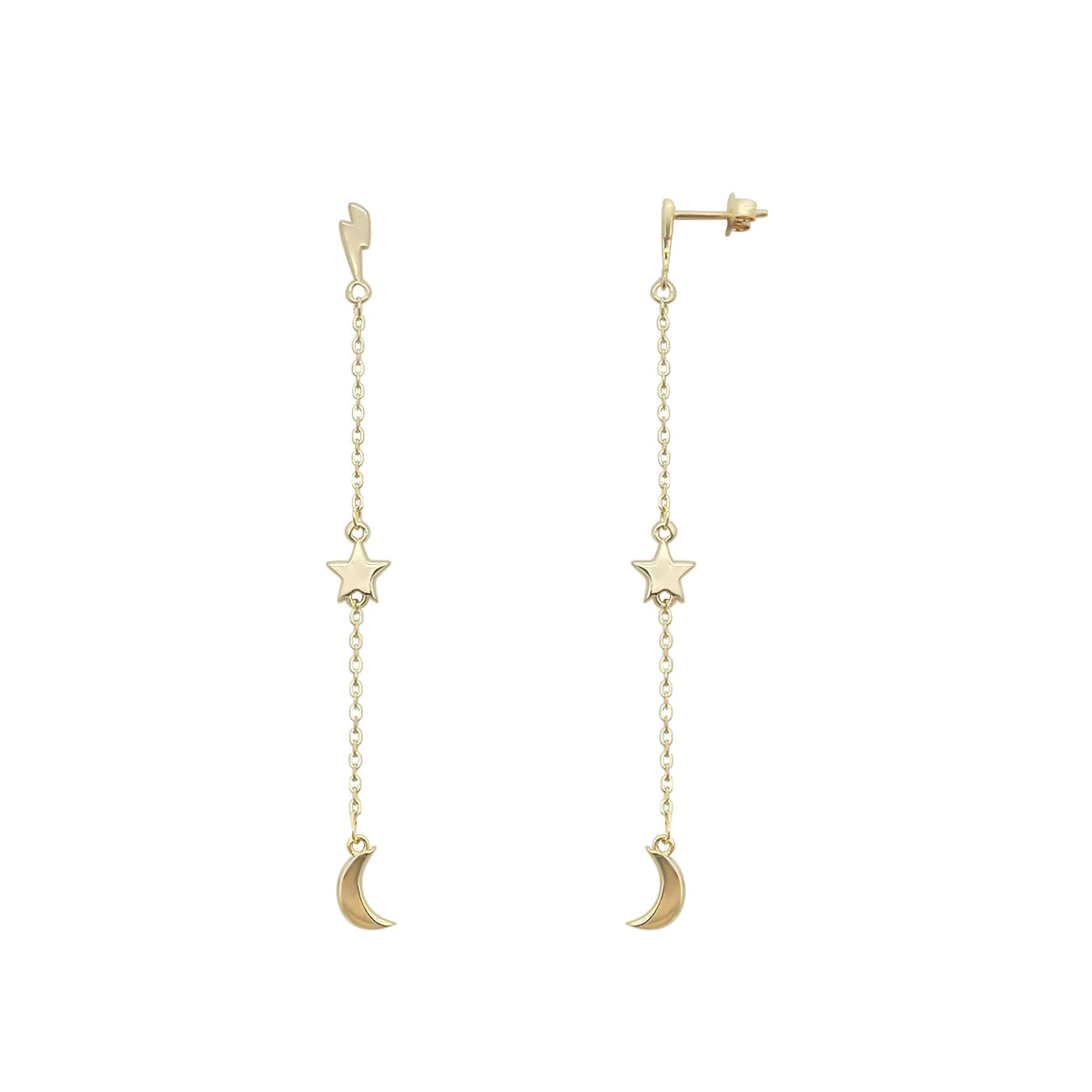 Maia Drop Chain Stud Earrings