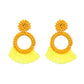 ROUND  BEADED TASSEL EARRINGS