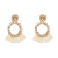 ROUND  BEADED TASSEL EARRINGS