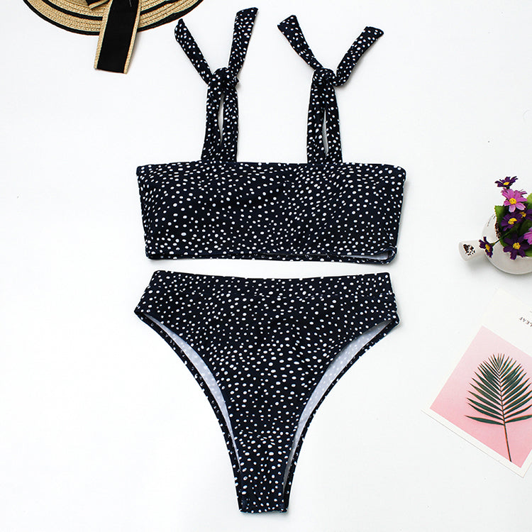 KNOTTED TOP HIGH-WAISTED BIKINI