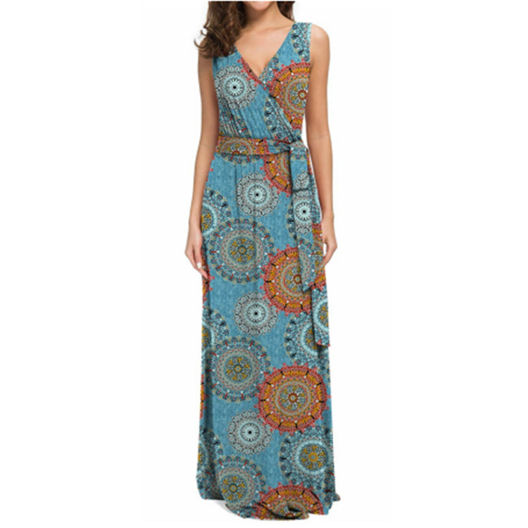 Sleeveless Women Floral Maxi Dress