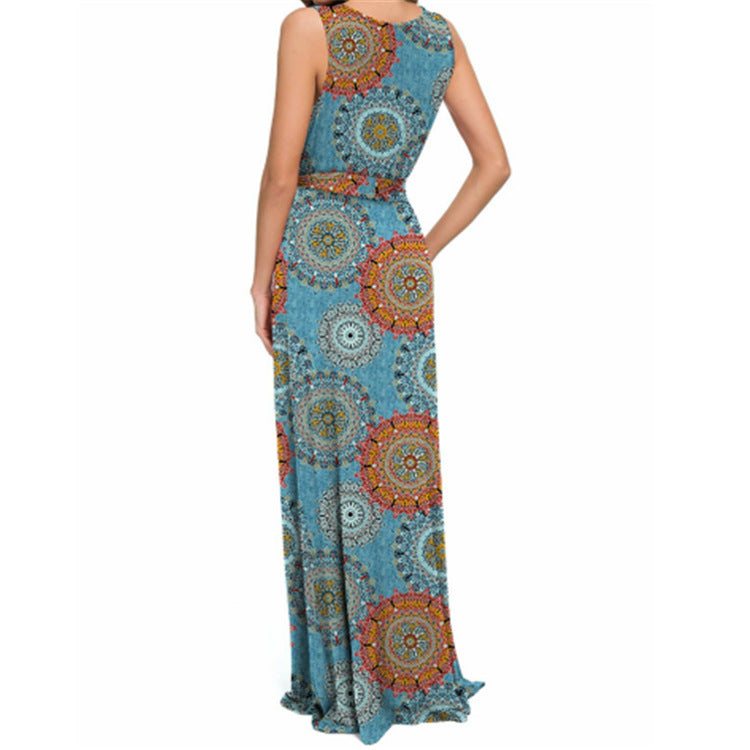 Sleeveless Women Floral Maxi Dress