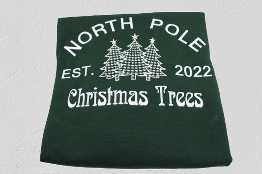 North Pole Christmas Trees Sweatshirt