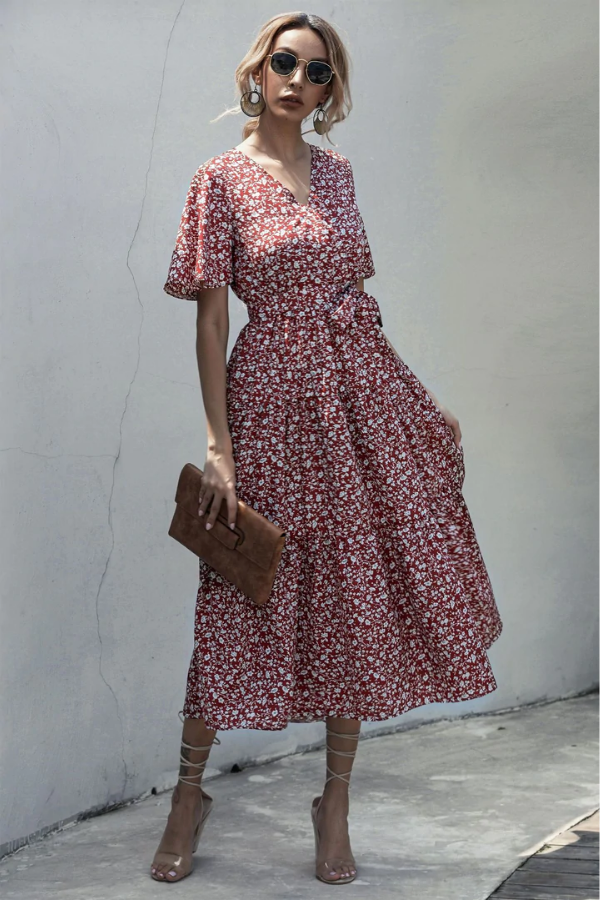 Milan Floral Belted Dress