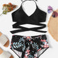 SUMMER NIGHT WRAP AND FLORAL HIGH-WAISTED BIKINI