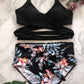 SUMMER NIGHT WRAP AND FLORAL HIGH-WAISTED BIKINI