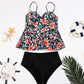 BLACK AND RED FLORAL TANKINI BIKINI