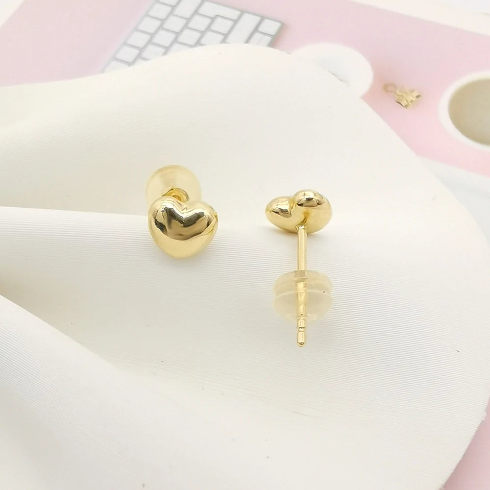 Heart Shape Small Gold Earrings