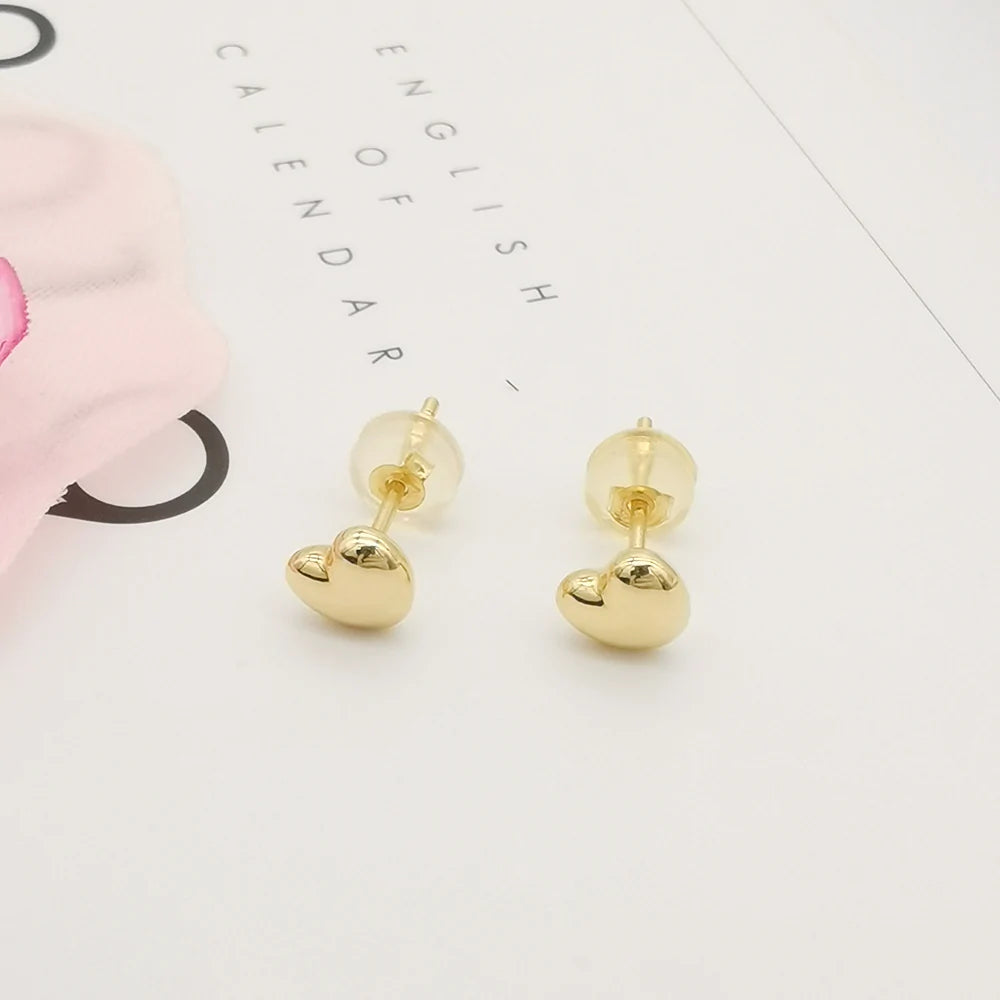 Heart Shape Small Gold Earrings