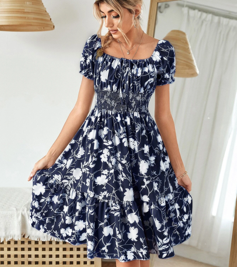 Marielle Smocked Floral Midi Dress