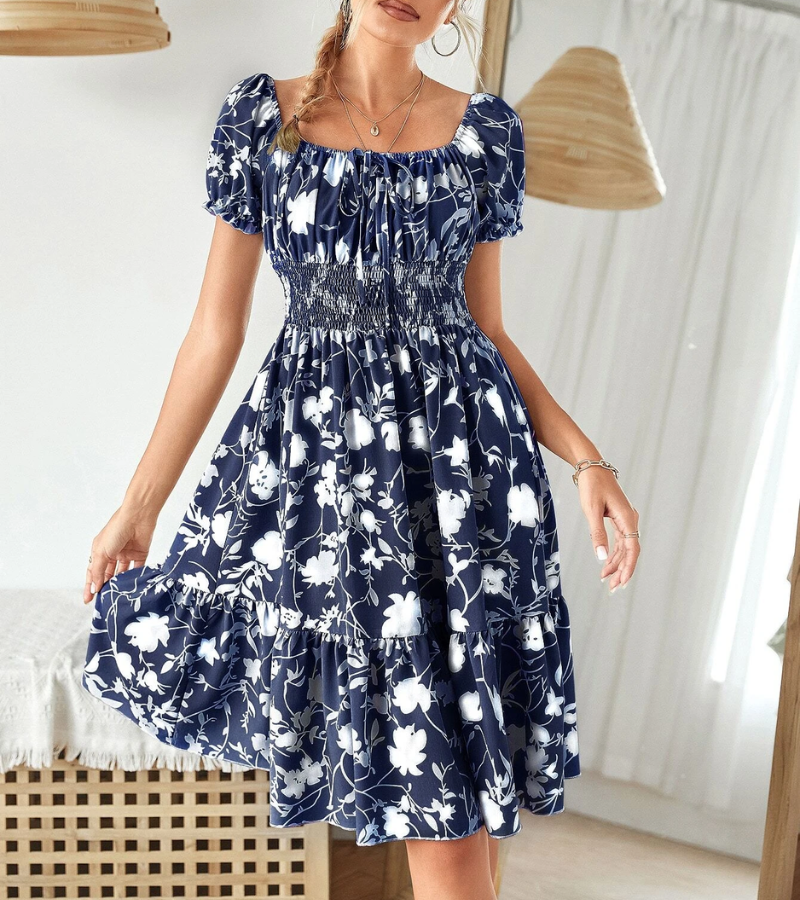 Marielle Smocked Floral Midi Dress