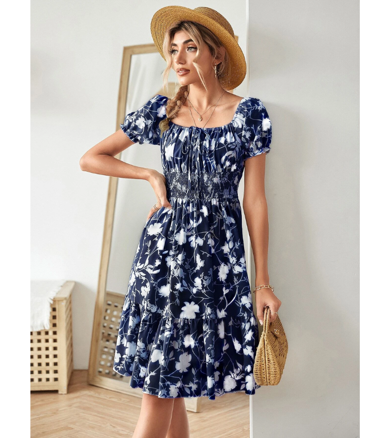 Marielle Smocked Floral Midi Dress