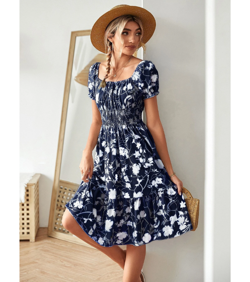 Marielle Smocked Floral Midi Dress