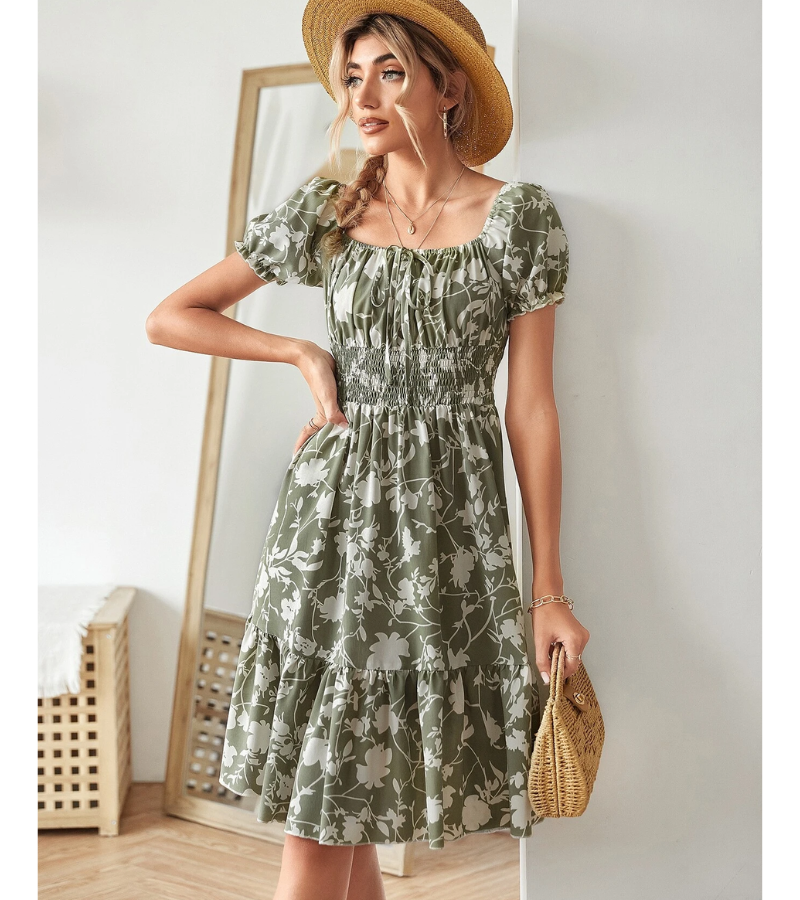 Marielle Smocked Floral Midi Dress