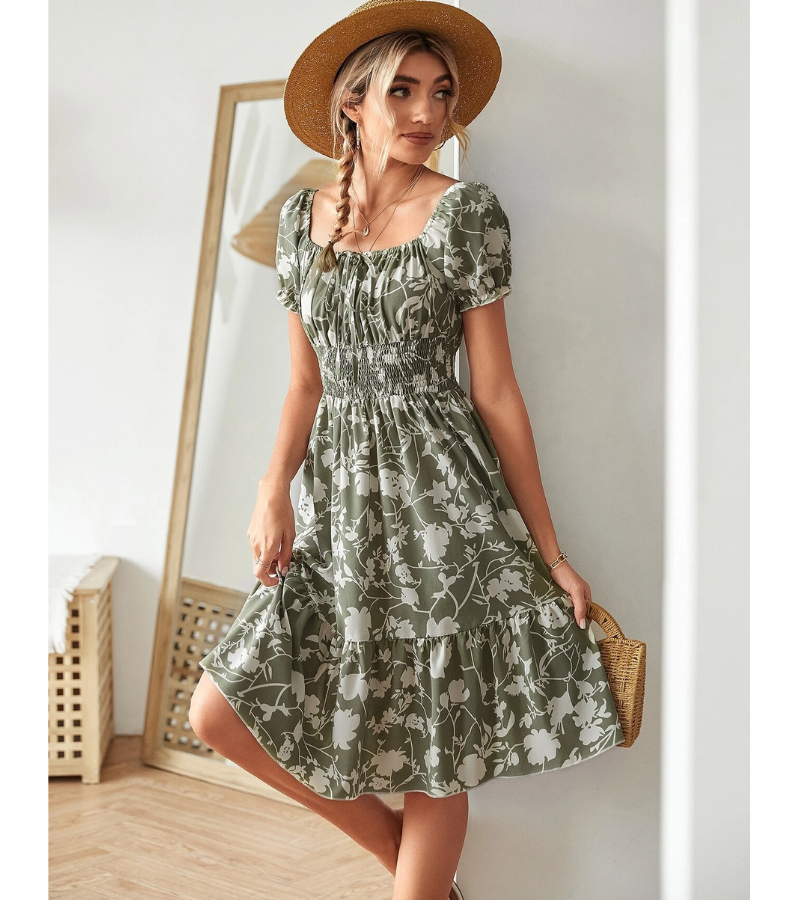 Marielle Smocked Floral Midi Dress