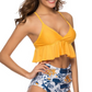 RUFFLE HIGH WAISTED V-NECK  BIKINI
