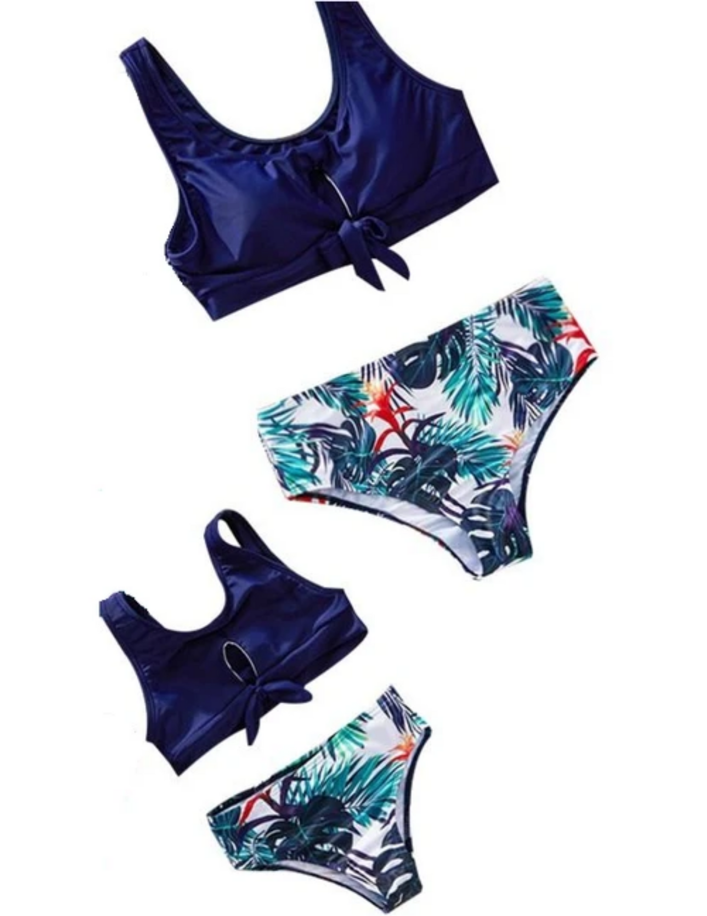 HIGH WAIST NAVY/BLUE BIKINI Mommy & Me Swimsuit