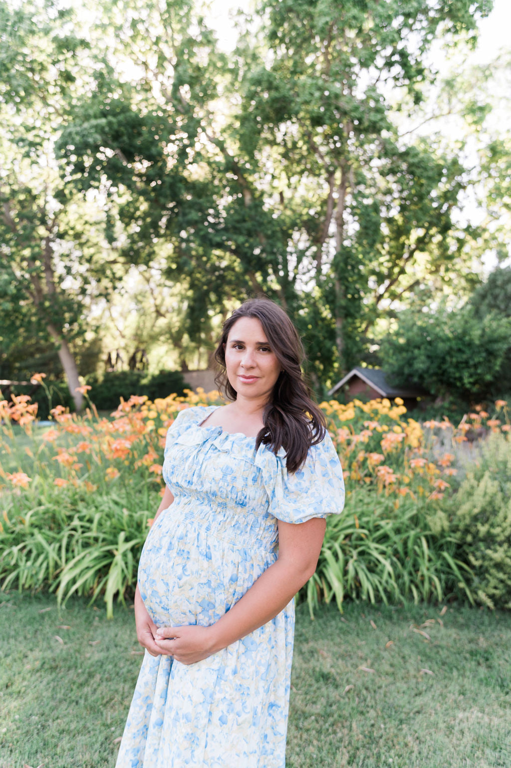 Verona Floral Blue Midi Dress