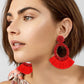 ROUND  BEADED TASSEL EARRINGS