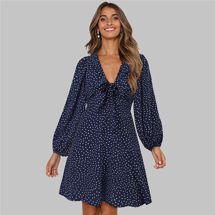 Tie Front Polka Dot Mini Dress