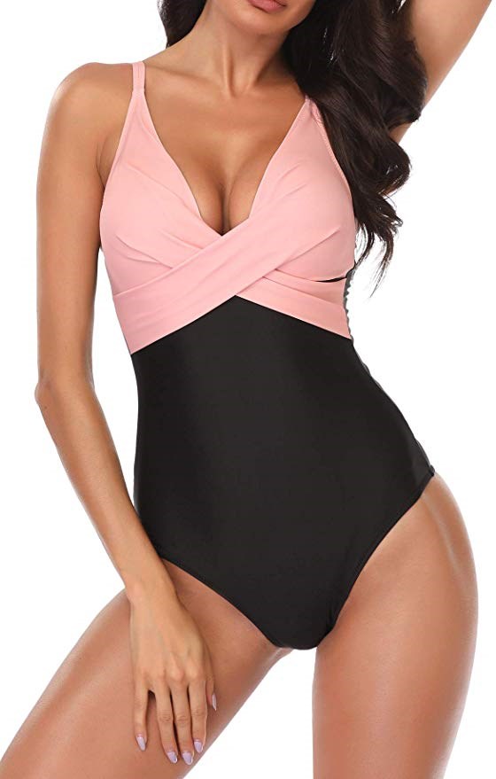 Twist Front V-Neck Women's One Piece Swimsuit