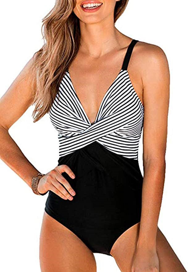 Twist Front V-Neck Women's One Piece Swimsuit