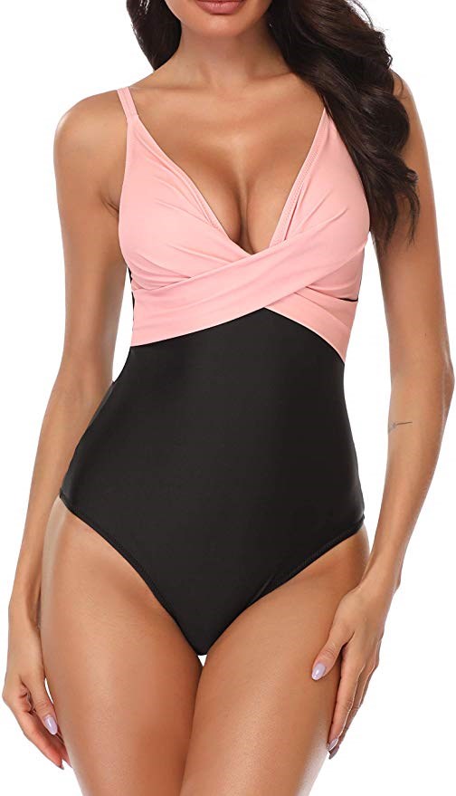 Twist Front V-Neck Women's One Piece Swimsuit