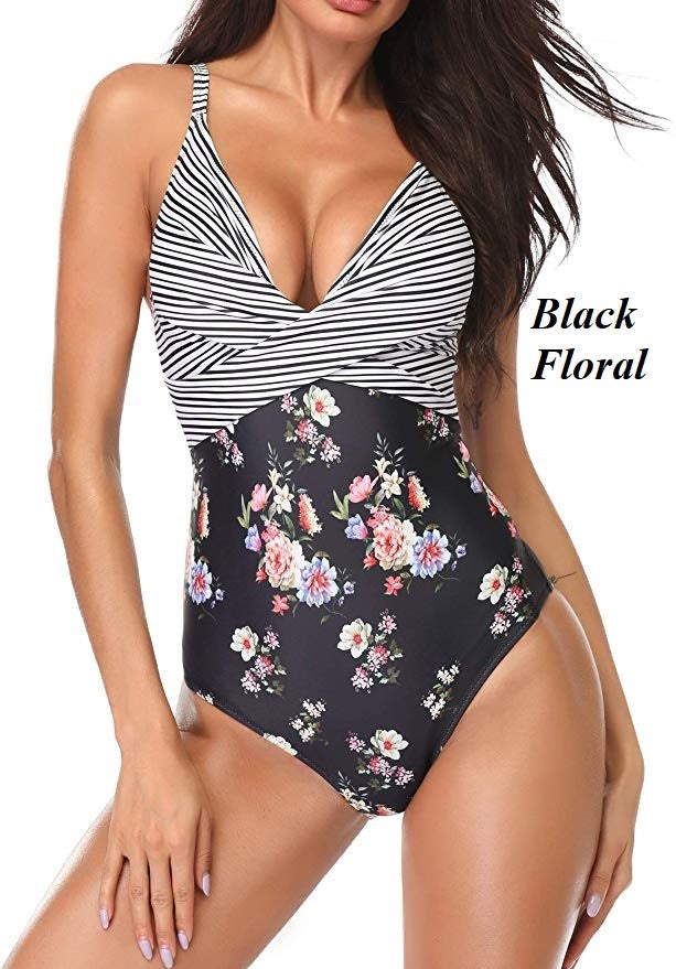 Twist Front V-Neck Women's One Piece Swimsuit