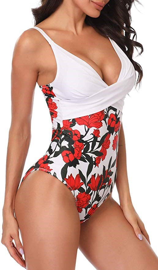 Twist Front V-Neck Women's One Piece Swimsuit