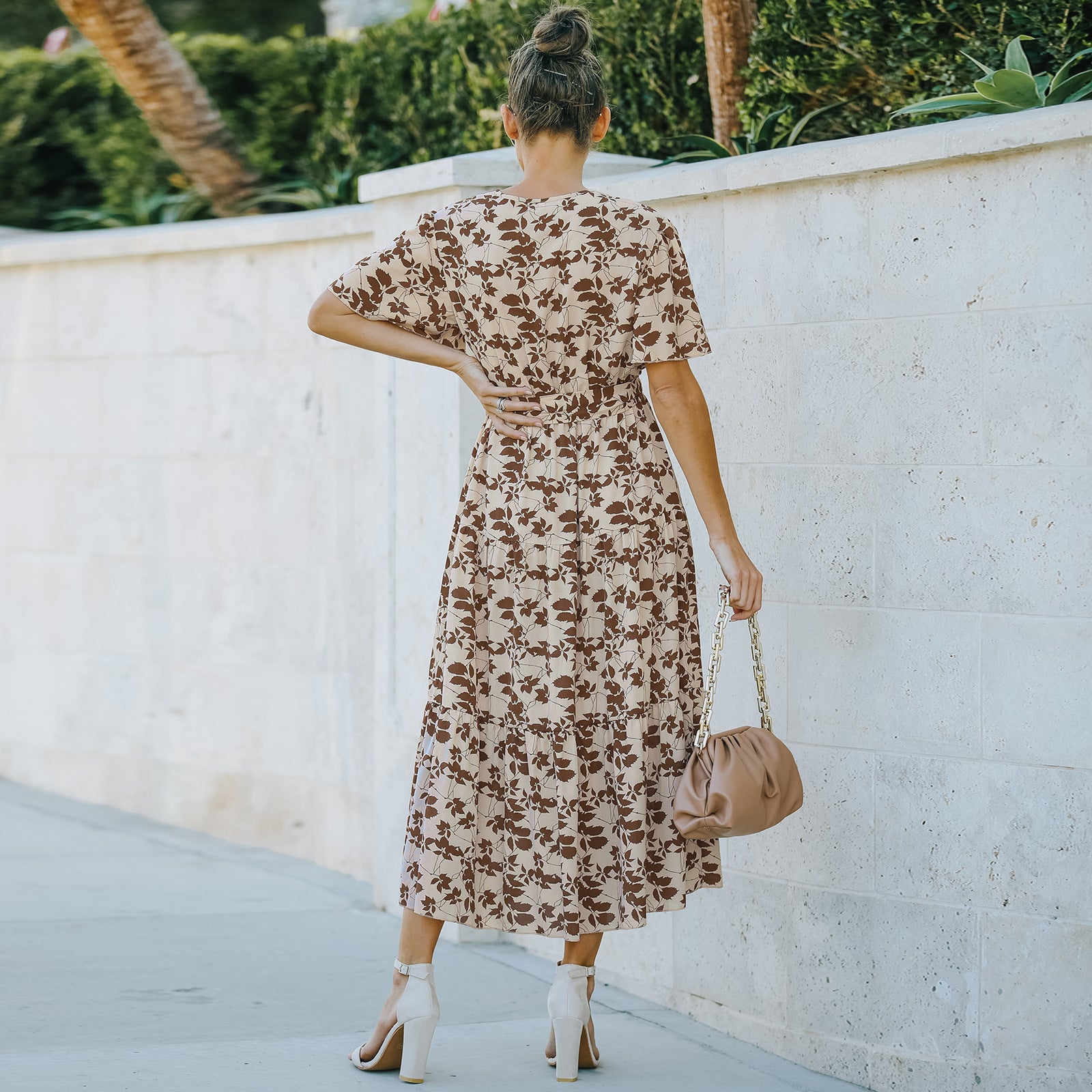 Floral belted outlet dress