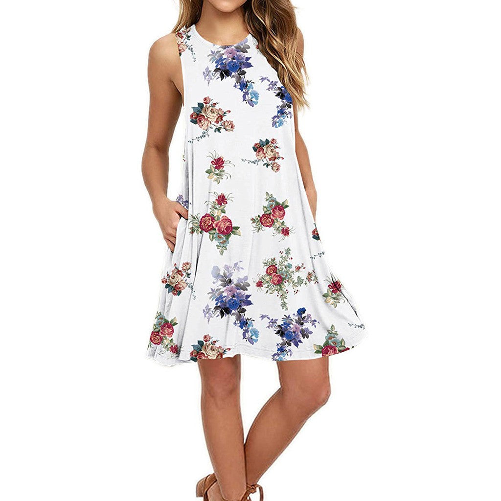 Sleeveless Floral Dress