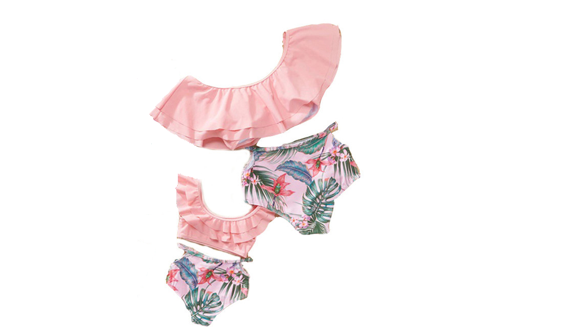 HIGH WAIST RUFFLE PINK BIKINI