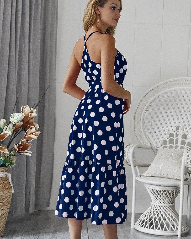 AMELLY POLKA DOT MIDI DRESS