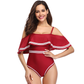 OFF SHOULDER RUFFLED ONE PIECE SWIMSUIT