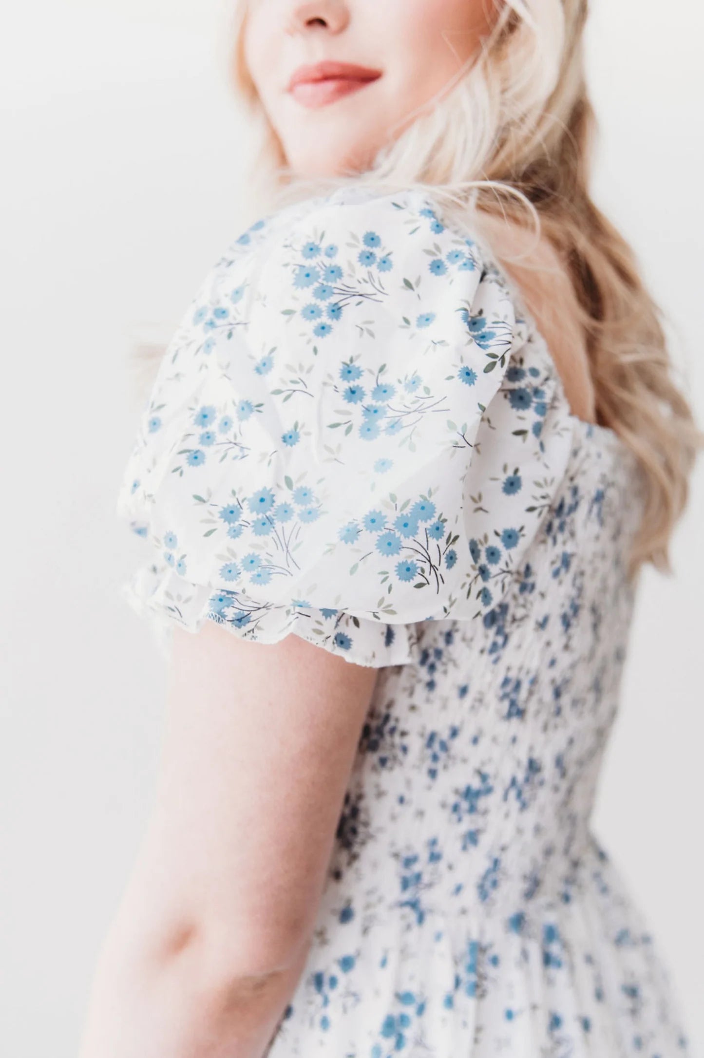 Ella Midi Blue Floral Dress