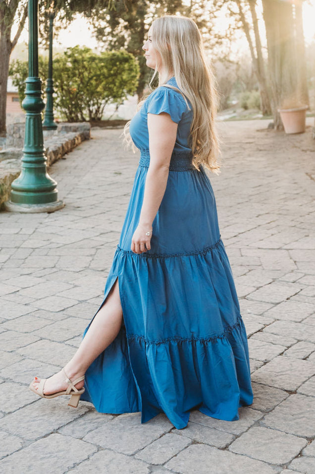 Annabelle Polka Dot Split Maxi Dress Annabelle Polka Dot Split Maxi Dress