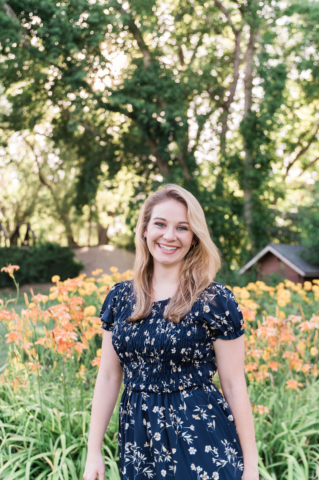 Kayla Floral Smocked Bodice Dress