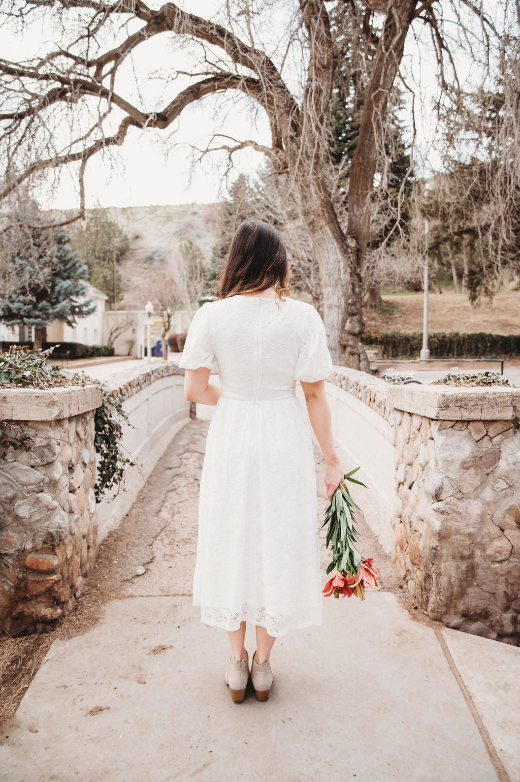 Myla White Midi Lace Dress