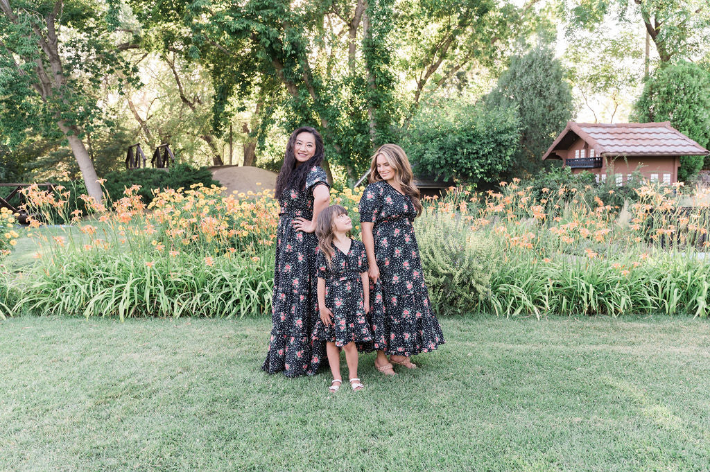 Sienna Black Floral  Maxi Dress